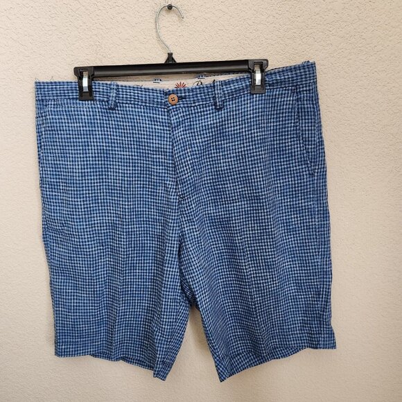 Tommy Bahama Linen Silk Shorts Mens 38 Checkered Chino Summer Mid‎ Rise 40x11 - Picture 15 of 15